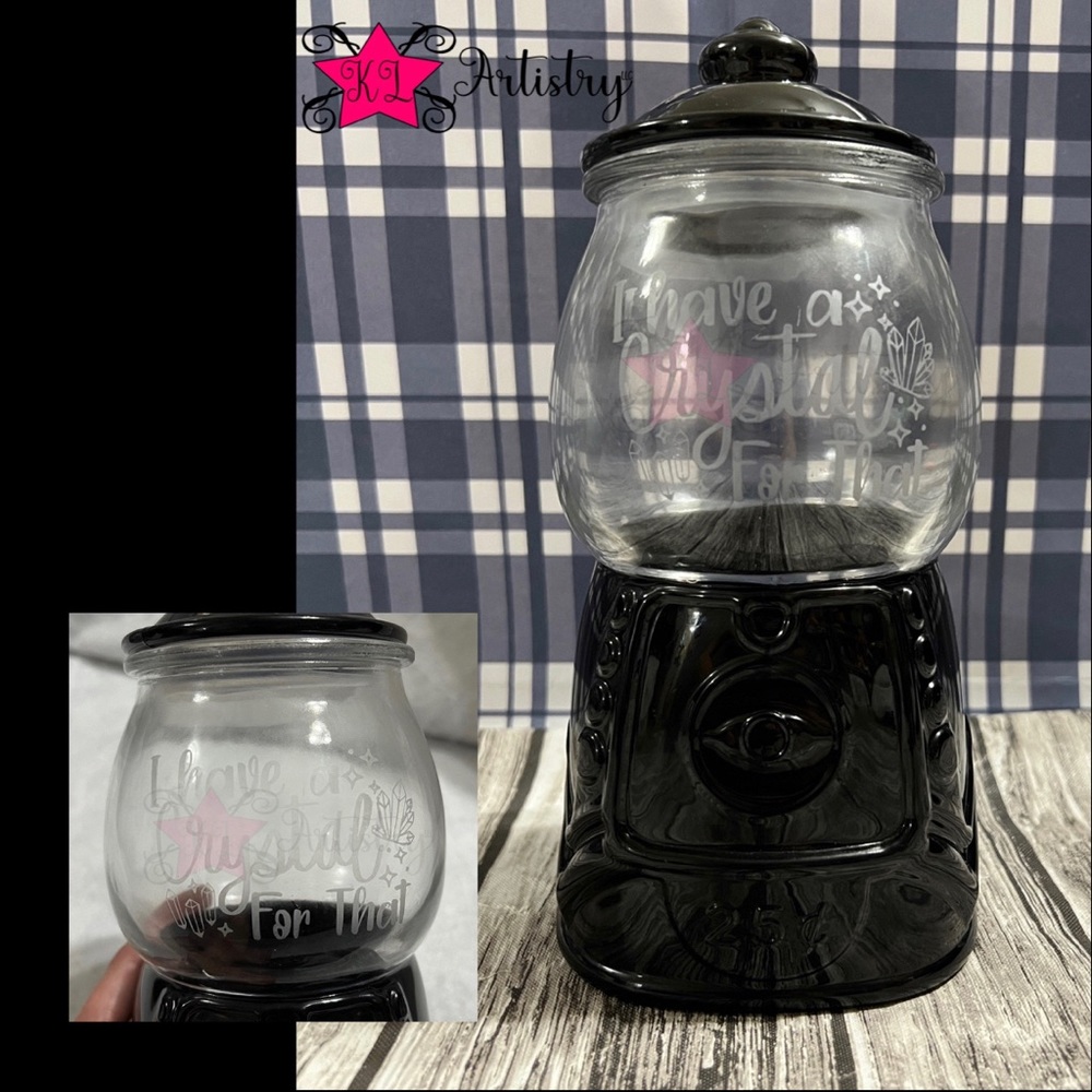 Bubble Gum Machine Canister, Crystal holder, Crystal storage